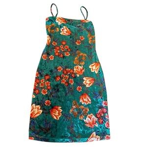 Forever21 Juniors Stretch Velvet Floral Dress Size small